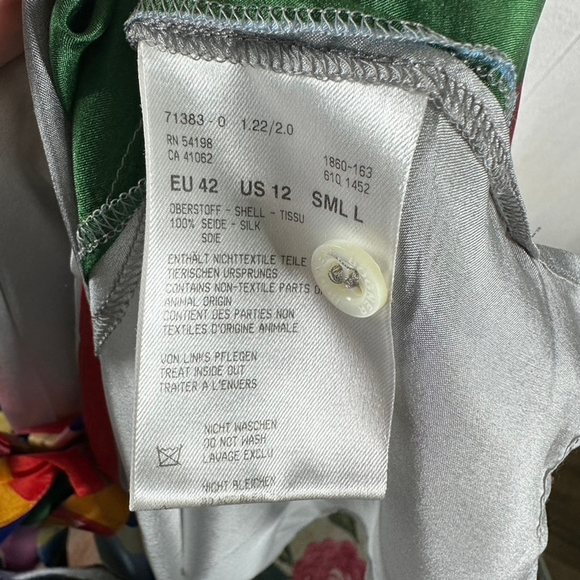 Bogner Color Block Button Blouse Horse Equestrian Back Silk Size US 12 EU 42 - Picture 12 of 13